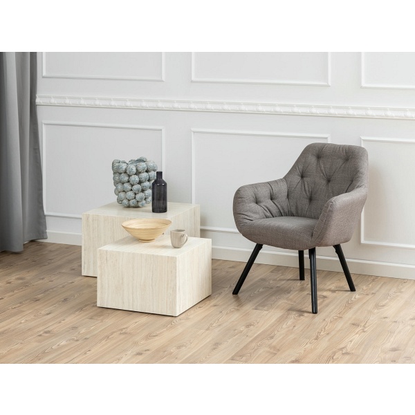 Zestaw 2 stolików kawowych Dice beżowe - ACTONA